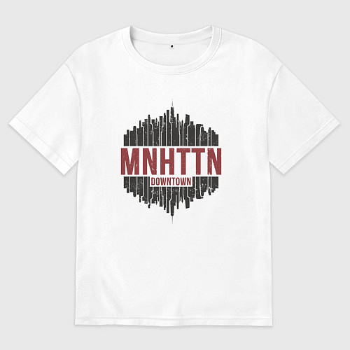 Мужская футболка оверсайз Manhattan downtown / Белый – фото 1