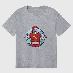 Футболка оверсайз мужская Советский Санта, цвет: меланж