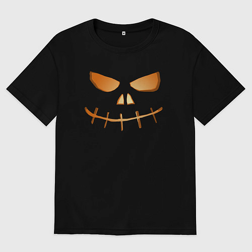 Мужская футболка оверсайз Evil smile / Черный – фото 1