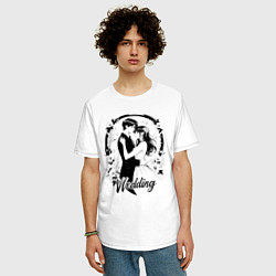 Футболка оверсайз мужская Свадьба аниме, цвет: белый — фото 2
