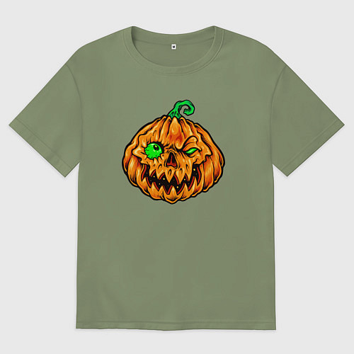 Мужская футболка оверсайз Тыква на хэллоуин / Авокадо – фото 1