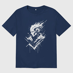 Футболка оверсайз мужская Цифровой страж, цвет: тёмно-синий