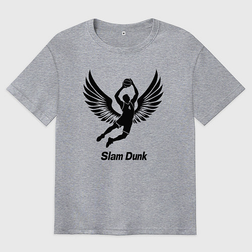 Мужская футболка оверсайз Slam dunk / Меланж – фото 1