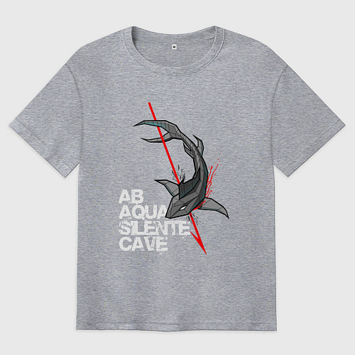 Мужская футболка оверсайз Бойся тихой воды / Меланж – фото 1