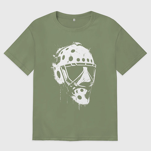 Мужская футболка оверсайз Белая хоккейная маска / Авокадо – фото 1