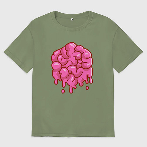 Мужская футболка оверсайз Dripping brain / Авокадо – фото 1
