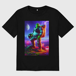 Мужская футболка оверсайз Космонавт Шрек на похожей планете