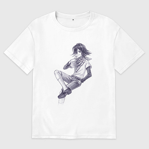 Мужская футболка оверсайз Данганронпа V3 - Кокичи Ома / Белый – фото 1