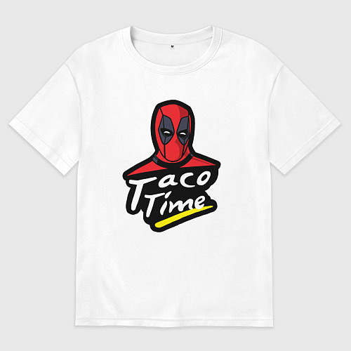 Мужская футболка оверсайз Taco time / Белый – фото 1