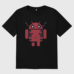 Футболка оверсайз мужская Android Deadpool, цвет: черный