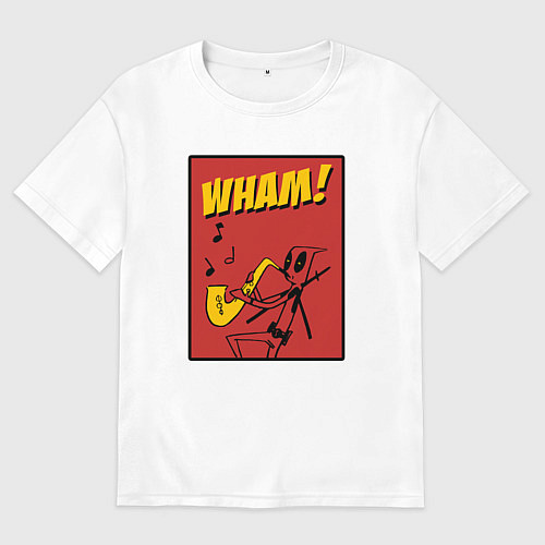 Мужская футболка оверсайз Jazz Deadppol / Белый – фото 1