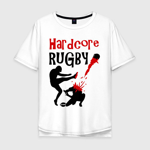 Мужская футболка оверсайз Hardcore Rugby / Белый – фото 1