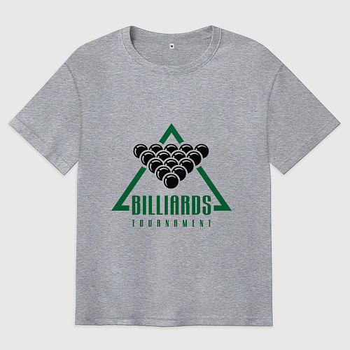 Мужская футболка оверсайз Billiards tournament / Меланж – фото 1