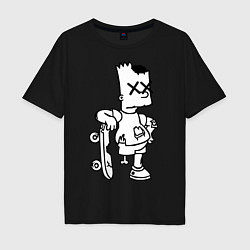 Футболка оверсайз мужская Bart Simpsons Zombie, цвет: черный