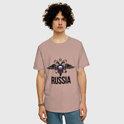 Футболка оверсайз мужская Russia, цвет: пыльно-розовый — фото 2