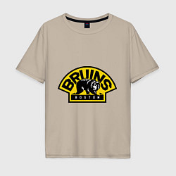 Футболка оверсайз мужская HC Boston Bruins Label, цвет: миндальный