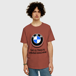 Футболка оверсайз мужская BMW Driving Machine, цвет: кирпичный — фото 2