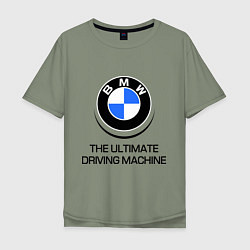 Футболка оверсайз мужская BMW Driving Machine, цвет: авокадо
