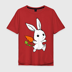 Мужская футболка оверсайз Зайка с морковкой