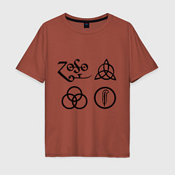 Мужская футболка оверсайз Led Zeppelin: symbols