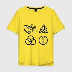 Мужская футболка оверсайз Led Zeppelin: symbols