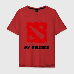 Мужская футболка оверсайз Dota 2: My Religion