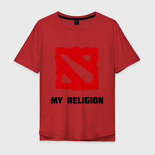 Мужская футболка оверсайз Dota 2: My Religion / Красный – фото 1