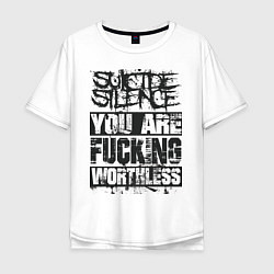 Футболка оверсайз мужская Suicide Silence: You are Fucking, цвет: белый