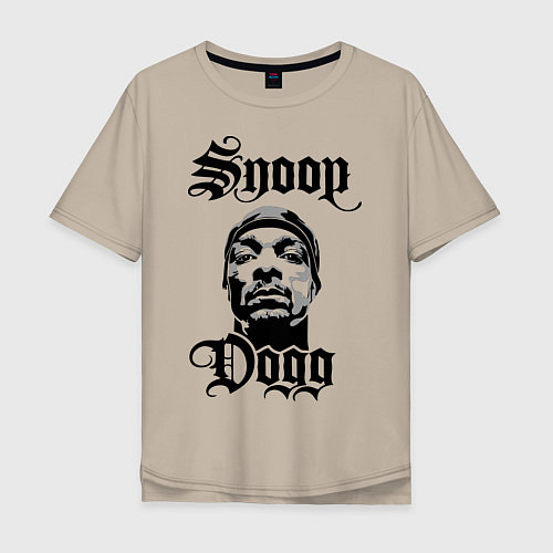 Мужская футболка оверсайз Snoop Dogg Face / Миндальный – фото 1