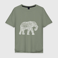 Мужская футболка оверсайз Расписной слон
