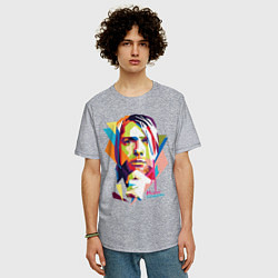 Футболка оверсайз мужская Kurt Cobain: Colors, цвет: меланж — фото 2