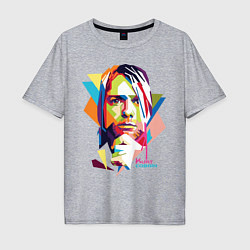 Футболка оверсайз мужская Kurt Cobain: Colors, цвет: меланж