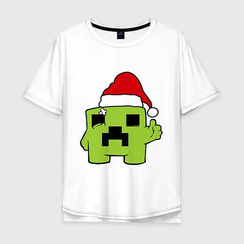 Мужская футболка оверсайз Minecraft: New Year / Белый – фото 1