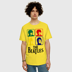 Футболка оверсайз мужская The Beatles: Colors, цвет: желтый — фото 2
