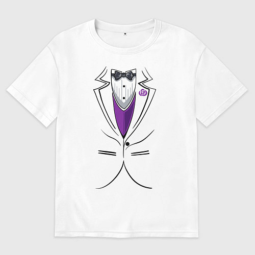 Мужская футболка оверсайз Костюм жениха / Белый – фото 1