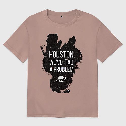 Мужская футболка оверсайз Хьюстон, у нас проблемы / Пыльно-розовый – фото 1