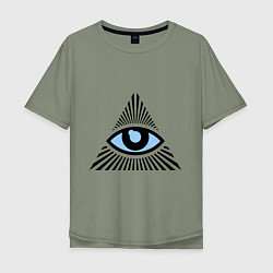 Мужская футболка оверсайз Всевидящее око (глаз в треугольнике)