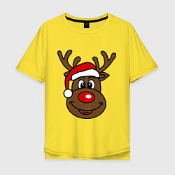 Футболка оверсайз мужская Рождественский олень, цвет: желтый