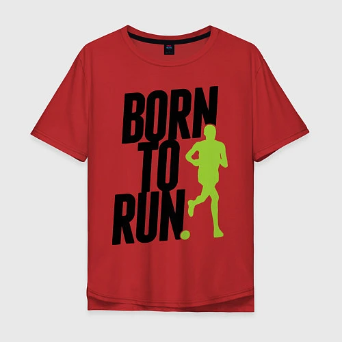 Мужская футболка оверсайз Рожден для бега / Красный – фото 1