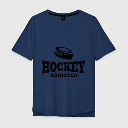 Мужская футболка оверсайз Hockey addicted