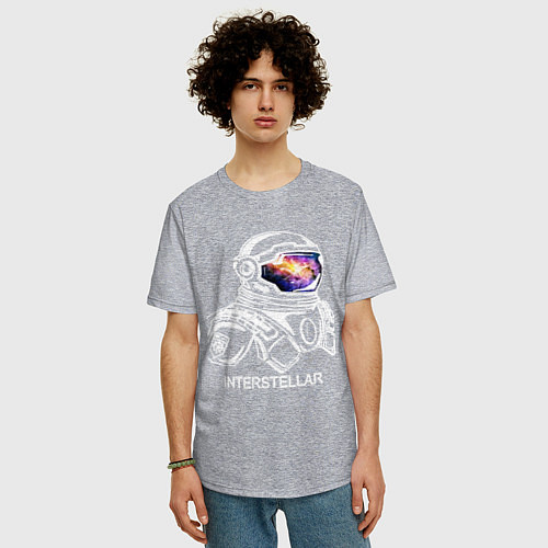 Мужская футболка оверсайз Interstellar Spaceman / Меланж – фото 3
