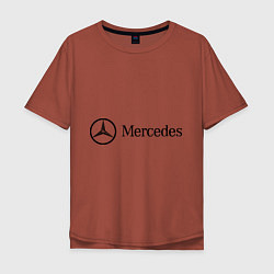 Футболка оверсайз мужская Mercedes Logo, цвет: кирпичный