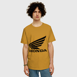 Футболка оверсайз мужская Honda Motor, цвет: горчичный — фото 2