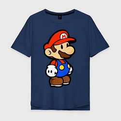 Футболка оверсайз мужская Влюбленный Марио, цвет: тёмно-синий