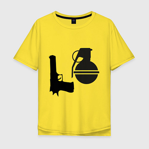 Мужская футболка оверсайз Love guns: for her / Желтый – фото 1