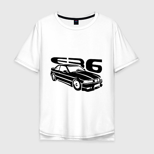 Мужская футболка оверсайз BMW e36 / Белый – фото 1