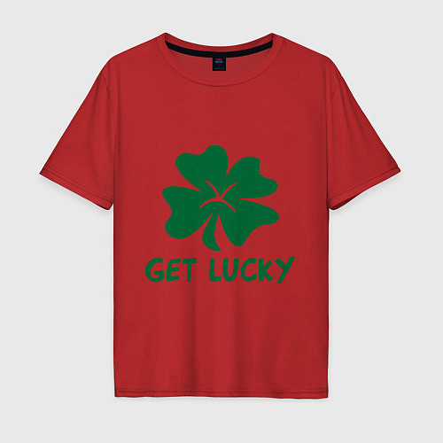 Мужская футболка оверсайз Get lucky / Красный – фото 1