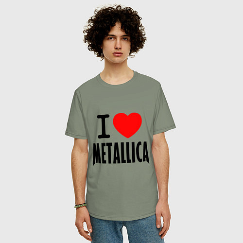 Мужская футболка оверсайз I love Metallica / Авокадо – фото 3