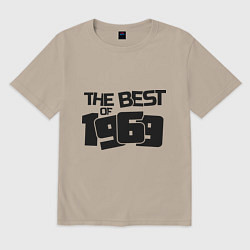 Футболка оверсайз мужская The best of 1969, цвет: миндальный