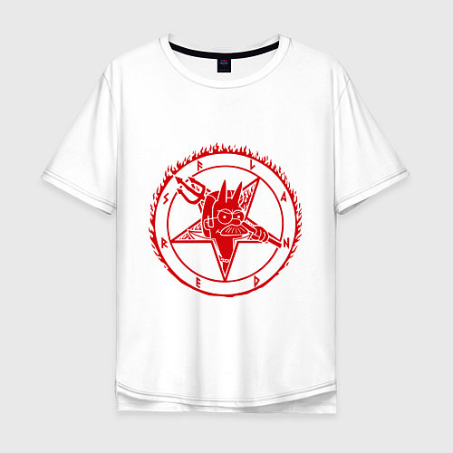 Мужская футболка оверсайз Flanders Pentagram / Белый – фото 1